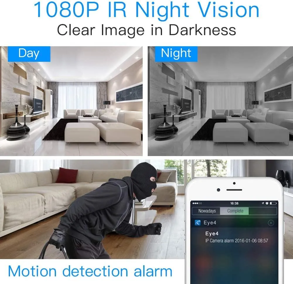1080P Cat/pet/dog/baby Wireless Camera with with 2 Way Audio, APP Remote Control