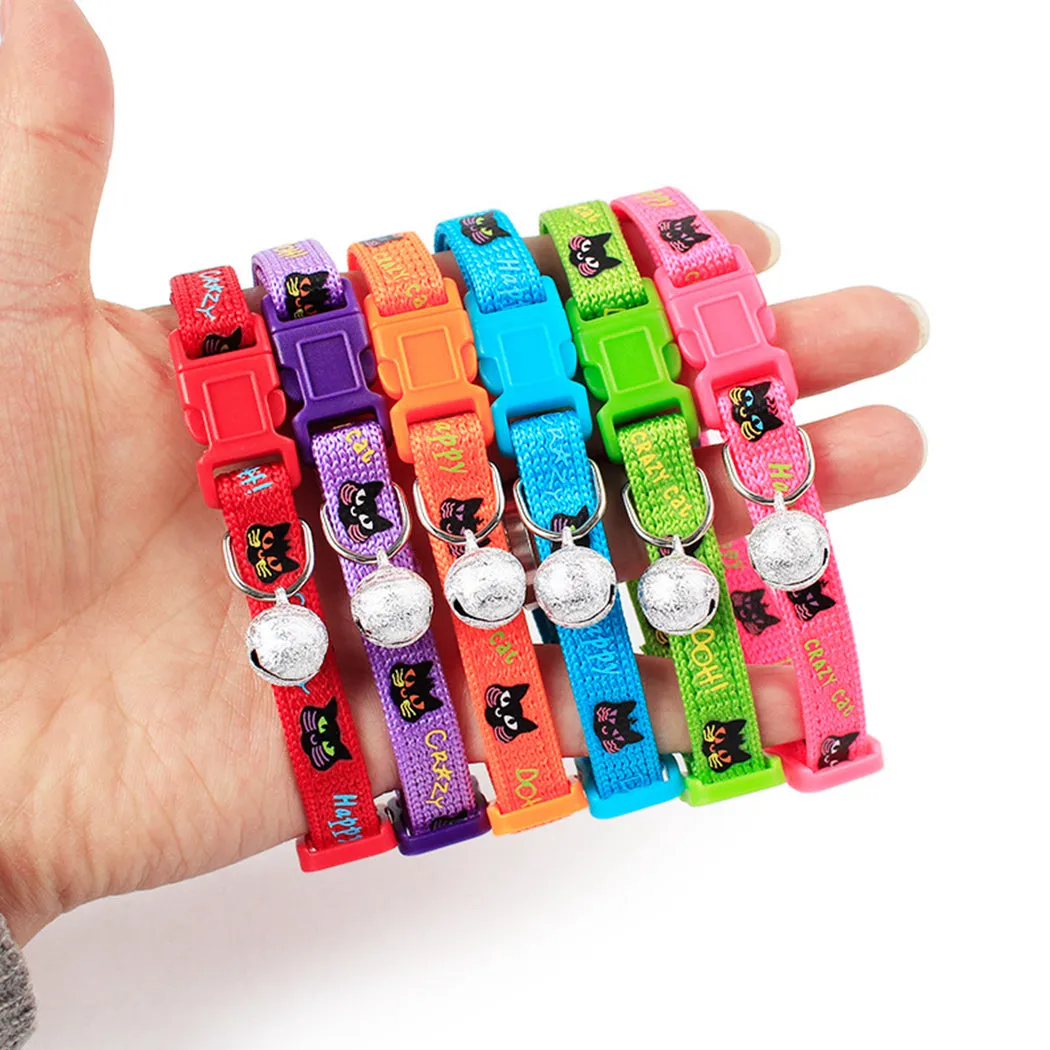 2pcs Adjustable Cat Dog Collar With Bell Cat Puppy Pet Supplies Cat Dog Necklace For Small Dog Chihuahua Collars Pet Decoration
