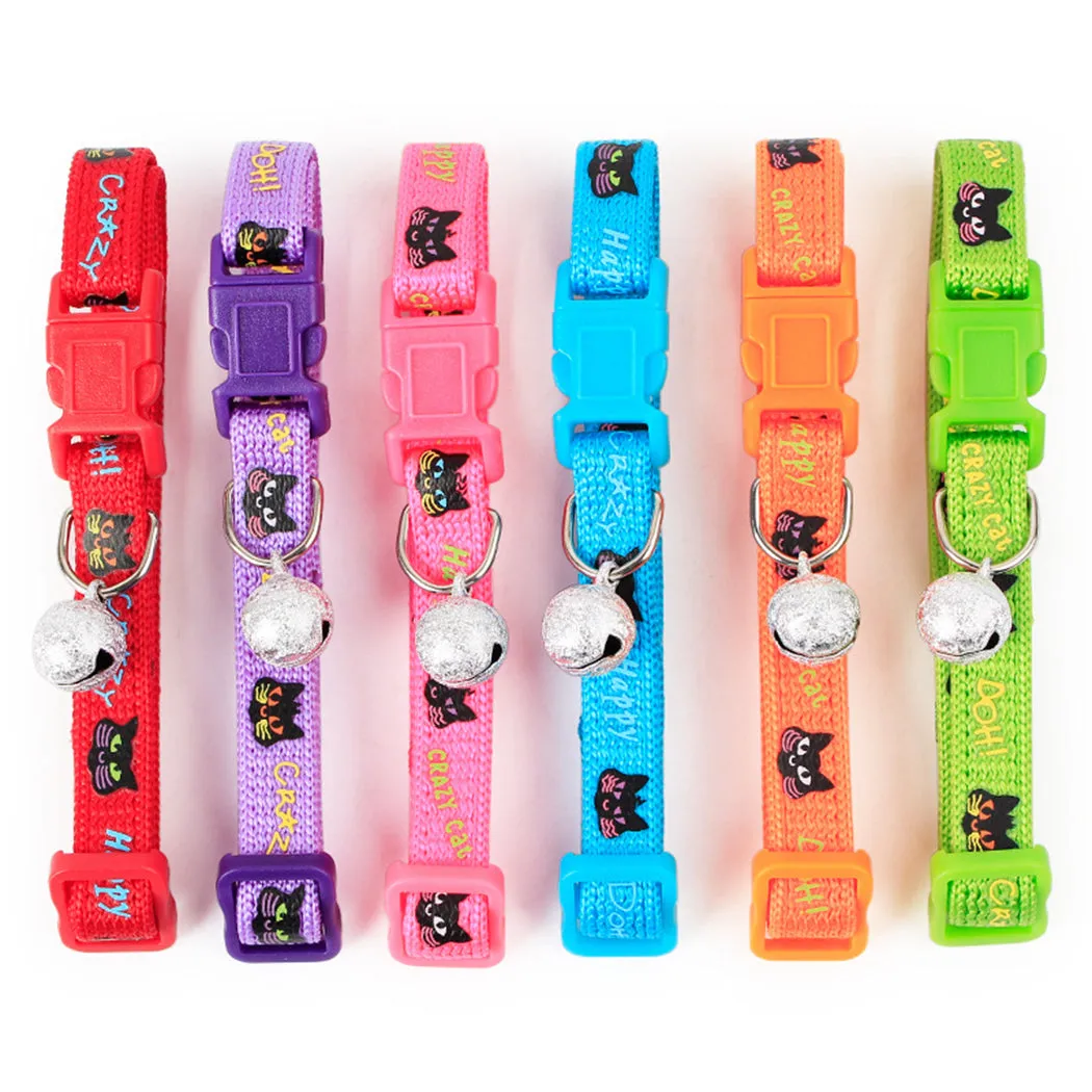 2pcs Adjustable Cat Dog Collar With Bell Cat Puppy Pet Supplies Cat Dog Necklace For Small Dog Chihuahua Collars Pet Decoration
