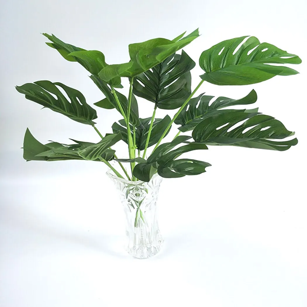 2PCS Artificial Tropical Palm Leaves Simulation Leaf for Hawaiian Luau Party Jungle Beach Theme Party Decorations