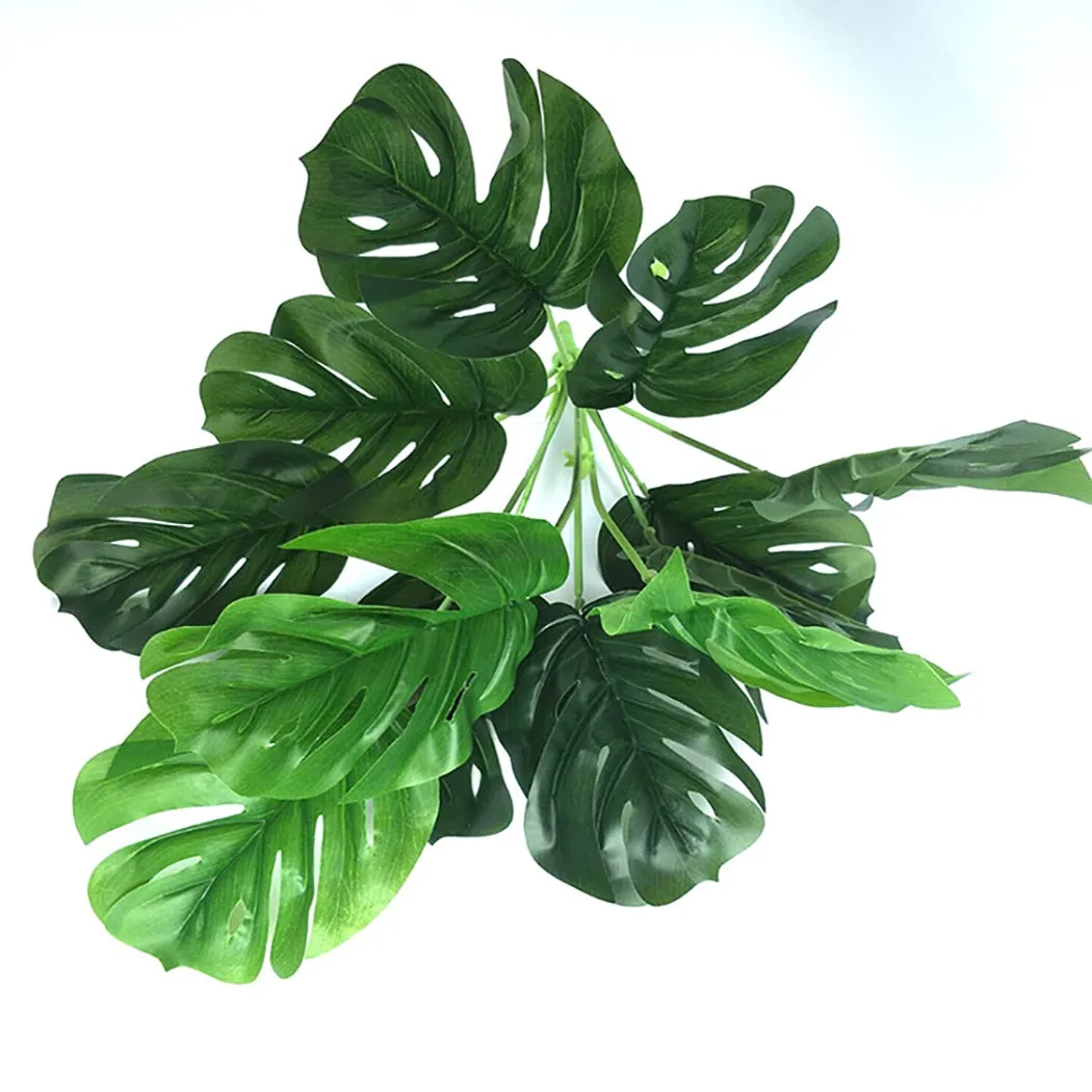 2PCS Artificial Tropical Palm Leaves Simulation Leaf for Hawaiian Luau Party Jungle Beach Theme Party Decorations