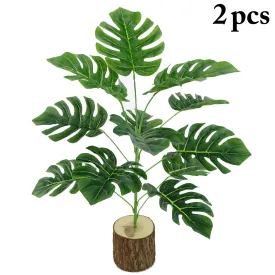 2PCS Artificial Tropical Palm Leaves Simulation Leaf for Hawaiian Luau Party Jungle Beach Theme Party Decorations