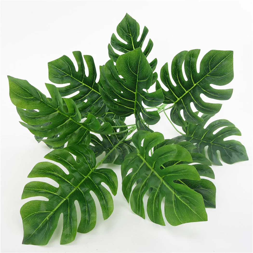 2PCS Artificial Tropical Palm Leaves Simulation Leaf for Hawaiian Luau Party Jungle Beach Theme Party Decorations
