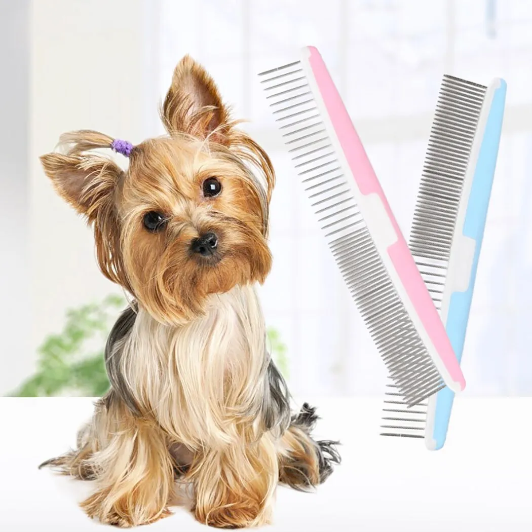 2pcs Pet Grooming Comb Stainless Steel Professional Grooming Tool For Dogs Cats Pet Supplies Cats Dogs Hair Care