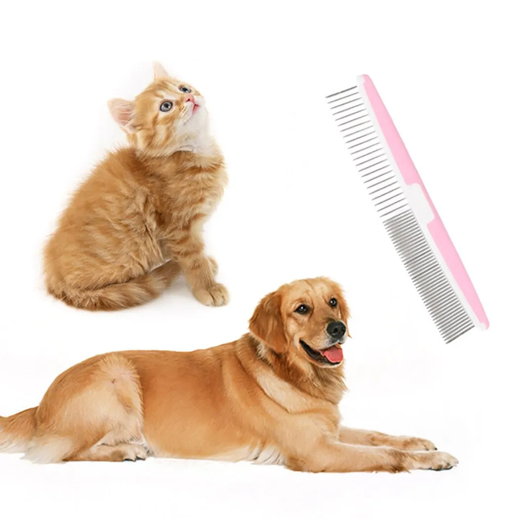 2pcs Pet Grooming Comb Stainless Steel Professional Grooming Tool For Dogs Cats Pet Supplies Cats Dogs Hair Care