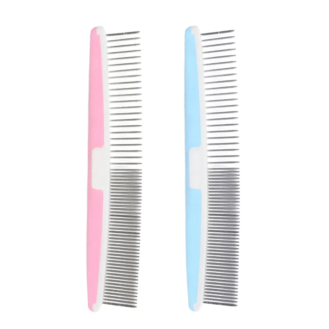 2pcs Pet Grooming Comb Stainless Steel Professional Grooming Tool For Dogs Cats Pet Supplies Cats Dogs Hair Care
