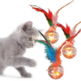 3pcs Creative Cat Toys Light Up Tumbler Fake Feather Cat Training Toy Pet Sound Toys Pet Supplies