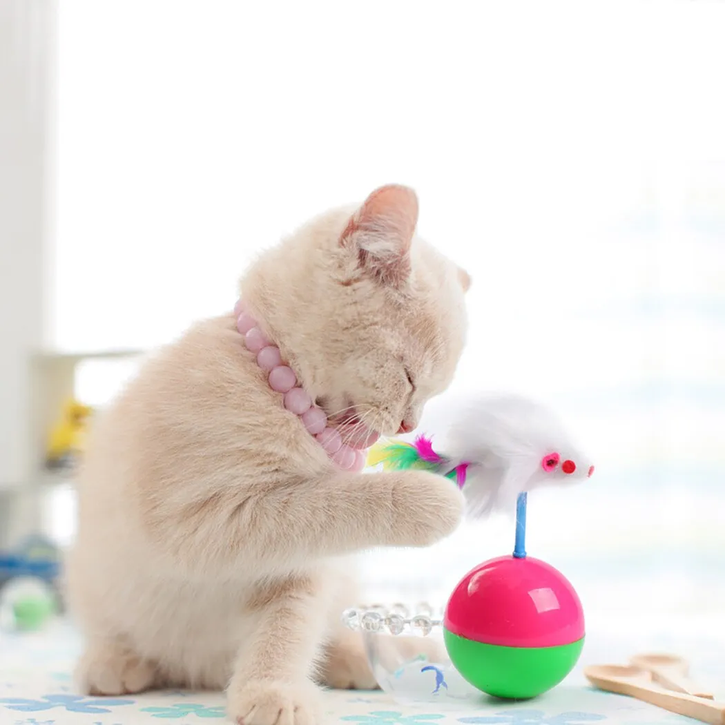 3pcs Funny Cat Toys Tumbler Mouse Fake Feather Cat Training Toy Pet Interactive Toy Pet Supplies