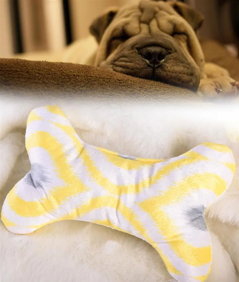 3pcs/set Dog Plush Squeaky Toys Creative Fashion Lovely Bone Shape Cat Play Toy Dog Teeth Toy Pet Supplies Dog Favors