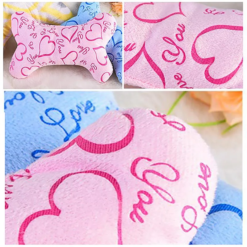 3pcs/set Dog Plush Squeaky Toys Creative Fashion Lovely Bone Shape Cat Play Toy Dog Teeth Toy Pet Supplies Dog Favors