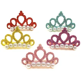 5pcs Pet Hair Clip Faux Pearl Crown Shape Dog Hair Clip Pet Hair Accessory Clothing Accessories Pet Dress Up For Party
