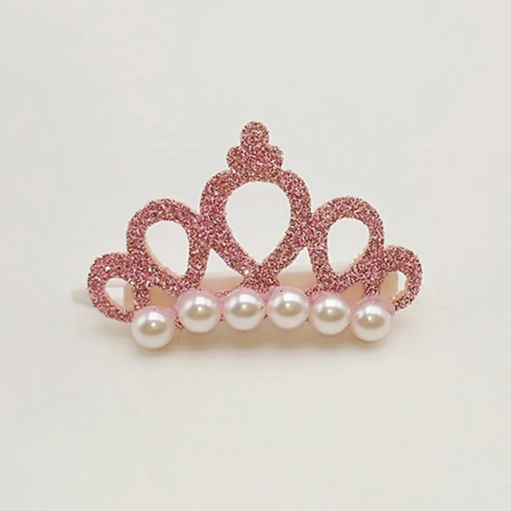 5pcs Pet Hair Clip Faux Pearl Crown Shape Dog Hair Clip Pet Hair Accessory Clothing Accessories Pet Dress Up For Party
