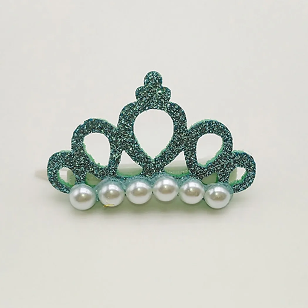 5pcs Pet Hair Clip Faux Pearl Crown Shape Dog Hair Clip Pet Hair Accessory Clothing Accessories Pet Dress Up For Party