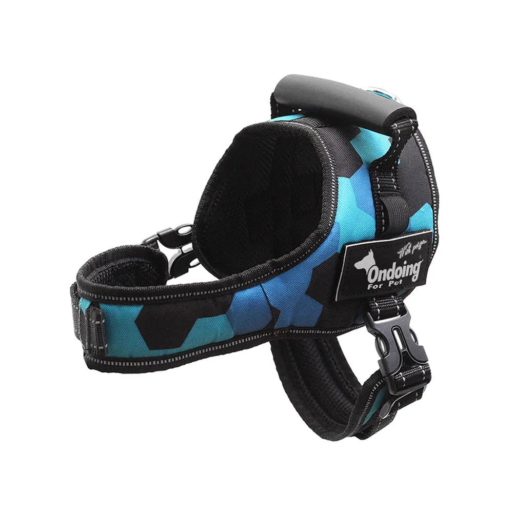 Adjustable Camo Dog Harness Heavy Duty Vest With Handle Reflective Training Pet