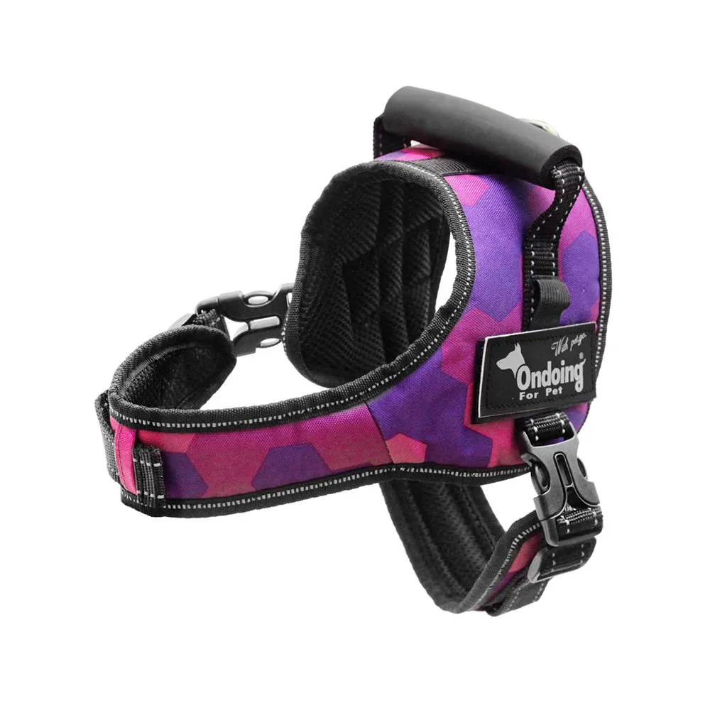 Adjustable Camo Dog Harness Heavy Duty Vest With Handle Reflective Training Pet