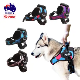 Adjustable Camo Dog Harness Heavy Duty Vest With Handle Reflective Training Pet