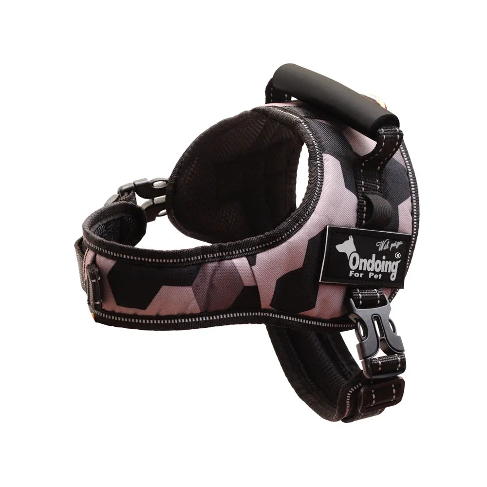 Adjustable Camo Dog Harness Heavy Duty Vest With Handle Reflective Training Pet