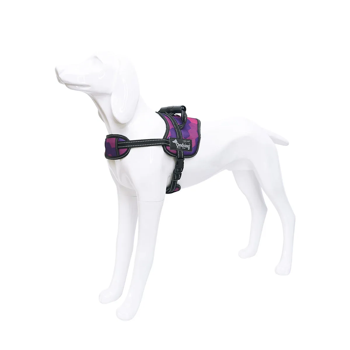 Adjustable Camo Dog Harness Vest With Handle Reflective Breathable No Pull