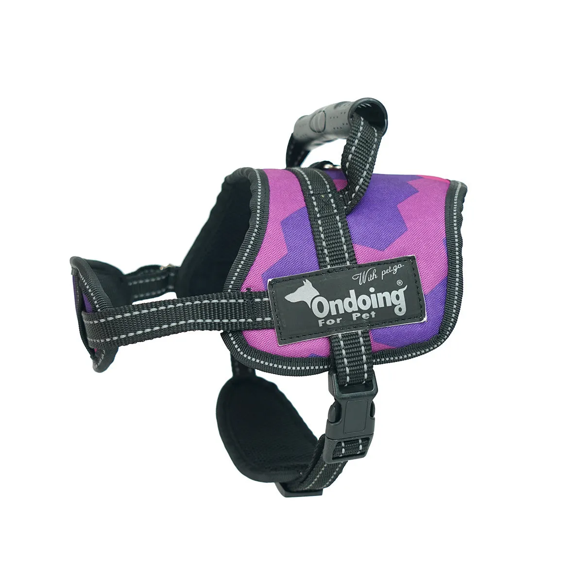 Adjustable Camo Dog Harness Vest With Handle Reflective Breathable No Pull