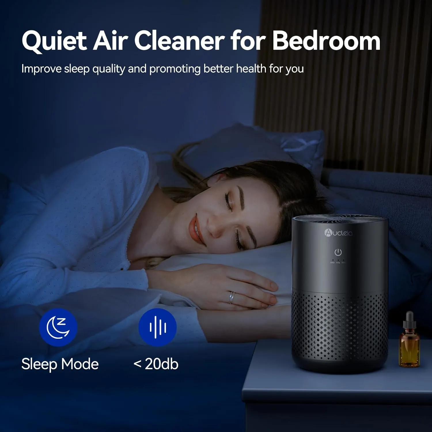 Air Purifiers for Bedroom up to 588 Ft, 20dB Bedroom Air Purifier for Small Room Removes Dust Pets Hair Smoke Odor with Aromatherapy Function(Black)