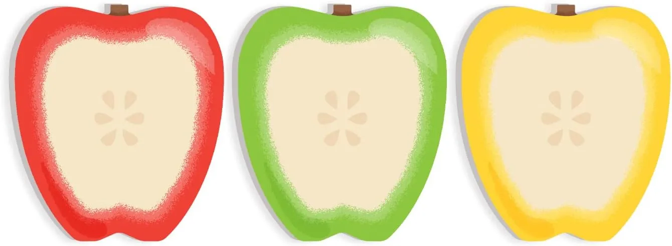 Apple Shaped Sticky Note Pad Assortment / 2 7/8 x 3 1/4 Modern Sticky Notes/Set of Three Teacher Appreciation Sticky Note Pad Designs/Made in USA