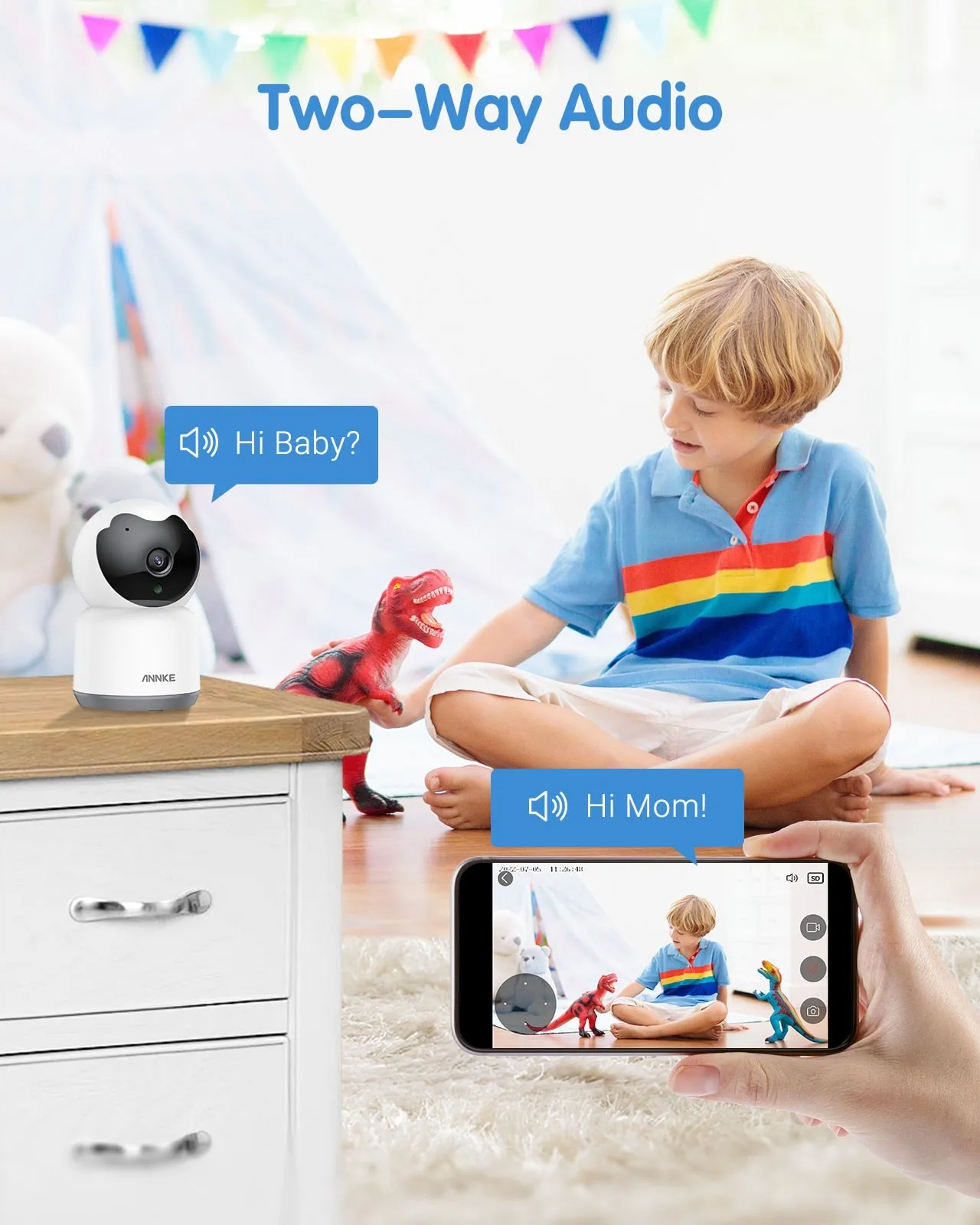 Baby Pet Monitor 2MP IP Smart Home Camera