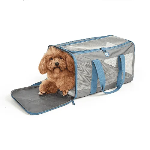 Barkbutler x Fofos Standard Carrier for Dogs and Cats (Grey/Blue)
