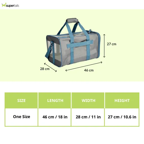 Barkbutler x Fofos Standard Carrier for Dogs and Cats (Grey/Blue)