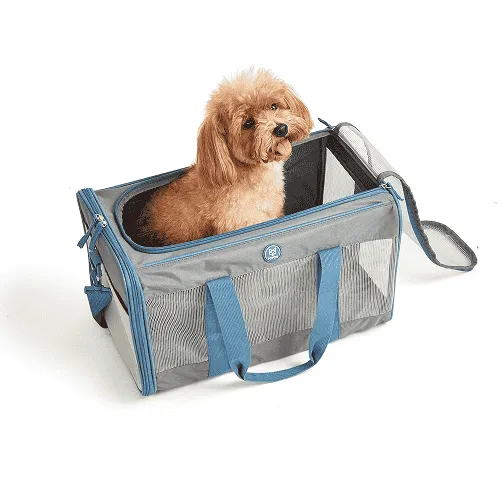 Barkbutler x Fofos Standard Carrier for Dogs and Cats (Grey/Blue)