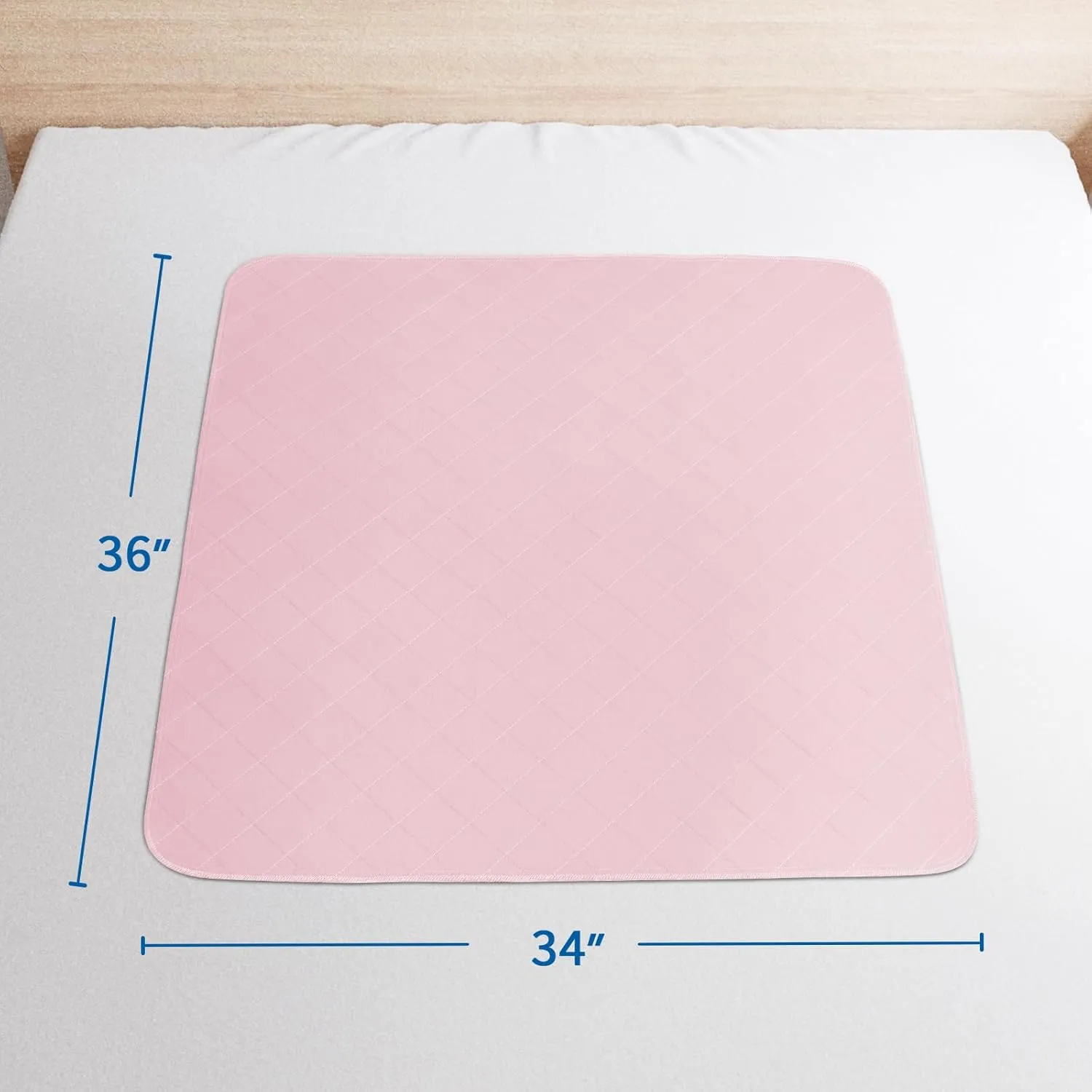 Bed Pads Washable Waterproof 2 Pack for Incontinence, Large 34 x 36 inch Absorbent Underpads, Reusable Pee Pads for Kids, Adults, Pets, Pink