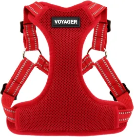 Best Pet Supplies Voyager Adjustable Dog Vest Harness Breathable No Pull Harness for Small, Medium, Large Dogs, Harness for Walking, Jogging, Easy Step-in, Reflective Stripes - Red, M