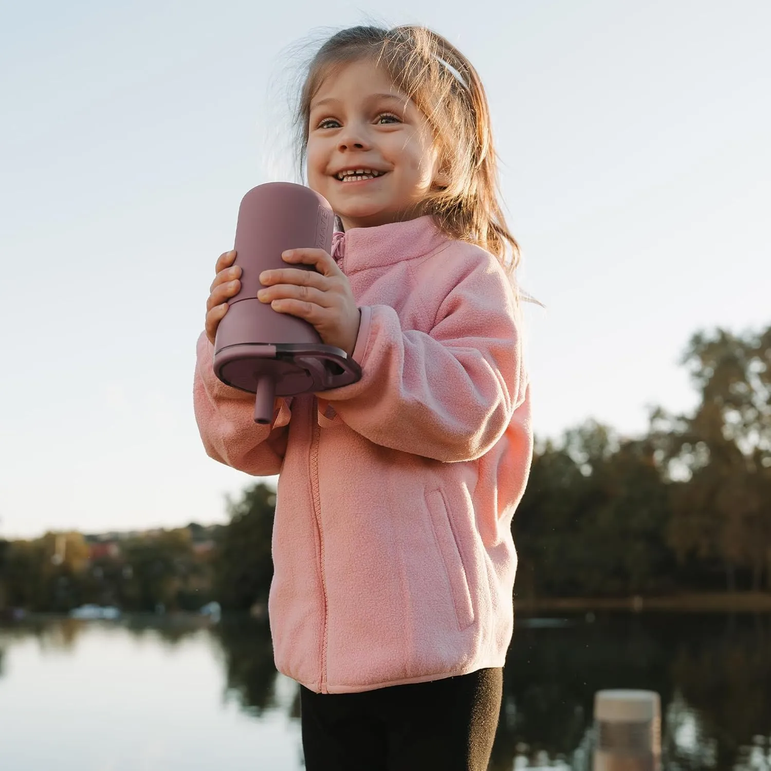 BrMate Leap 12oz 100% Leakproof Kids Tumbler with Handle and Silicone Soft Straw | Drop Resistant Silicone Sleeve | For Kids 4  | Insulated Stainless Steel | Cup Holder Friendly | 12oz (Aurora)