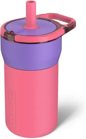 BrMate Leap 12oz 100% Leakproof Kids Tumbler with Handle and Silicone Soft Straw | Drop Resistant Silicone Sleeve | For Kids 4  | Insulated Stainless Steel | Cup Holder Friendly | 12oz (Aurora)