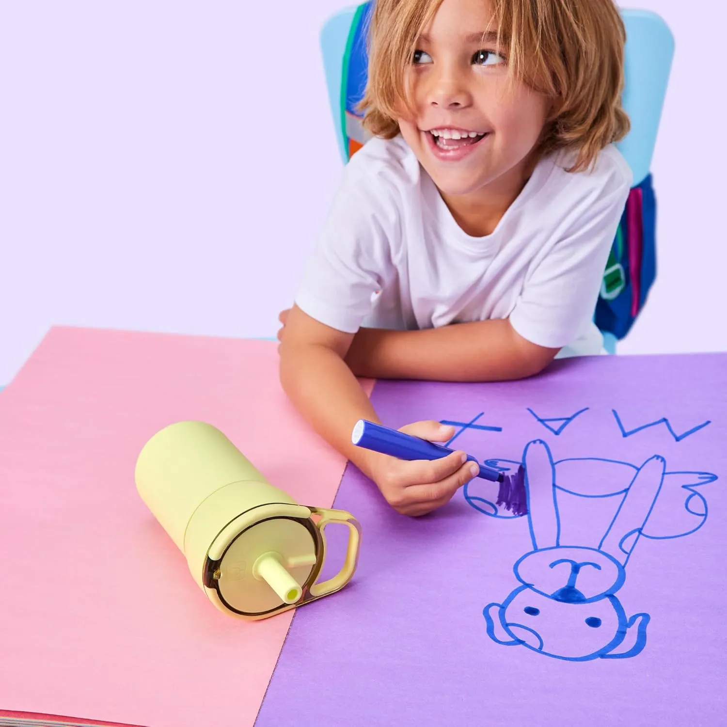 BrMate Leap 12oz 100% Leakproof Kids Tumbler with Handle and Silicone Soft Straw | Drop Resistant Silicone Sleeve | For Kids 4  | Insulated Stainless Steel | Cup Holder Friendly | 12oz (Aurora)