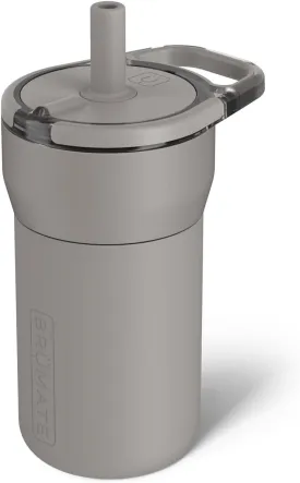 BrMate Leap 12oz 100% Leakproof Kids Tumbler with Handle and Silicone Soft Straw | Drop Resistant Silicone Sleeve | For Kids 4  | Insulated Stainless Steel | Cup Holder Friendly | 12oz (Mocha)