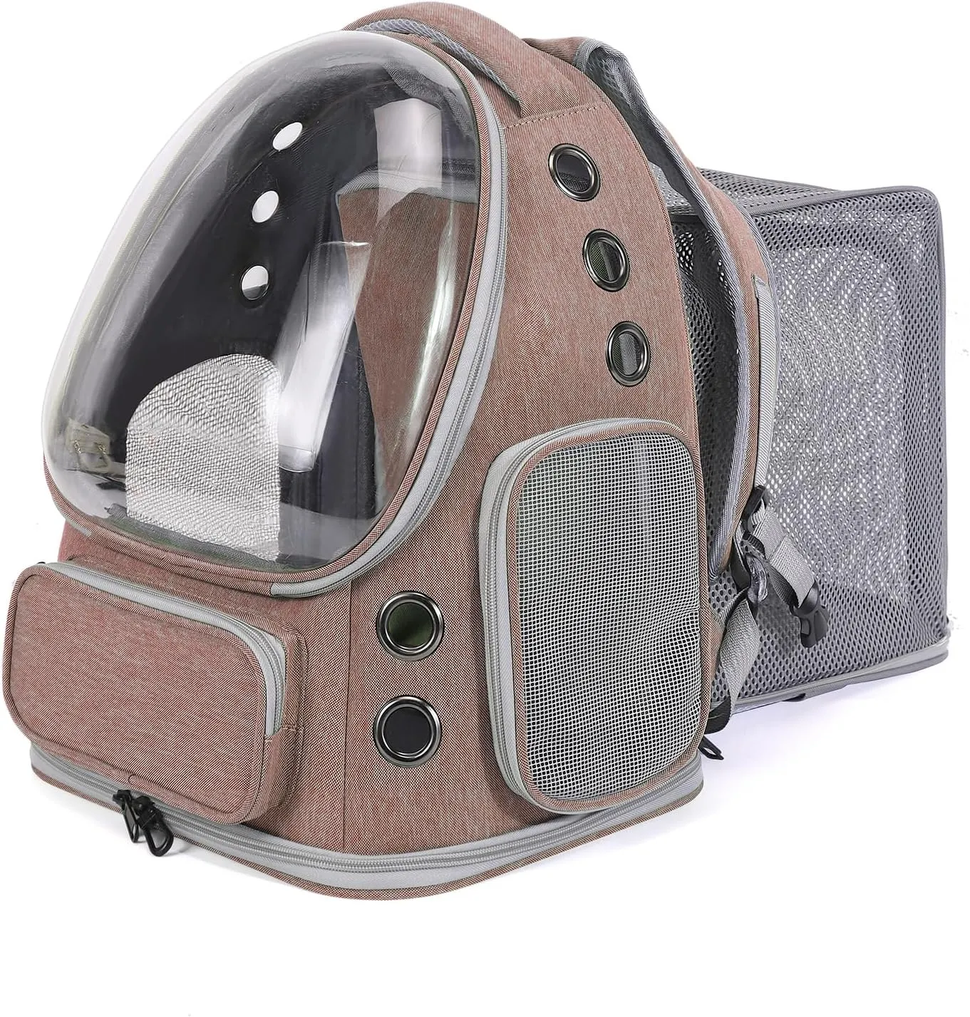 Cat Backpack Carrier for Large Cats, Expandable Cat Bubble Backpack, Dog Carriers for Small Medium Dogs, Airline Approved Pet Carrier for Travel Hiking Outdoor(Khaki)
