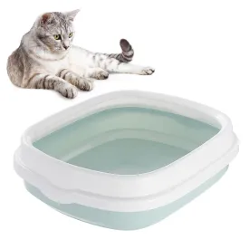 Cat Litter Pan Semi-Closed Detachable Open Cat Toilet Cat Litter Pot With Shovel Pet Cleaning Supplies Easy To Clean