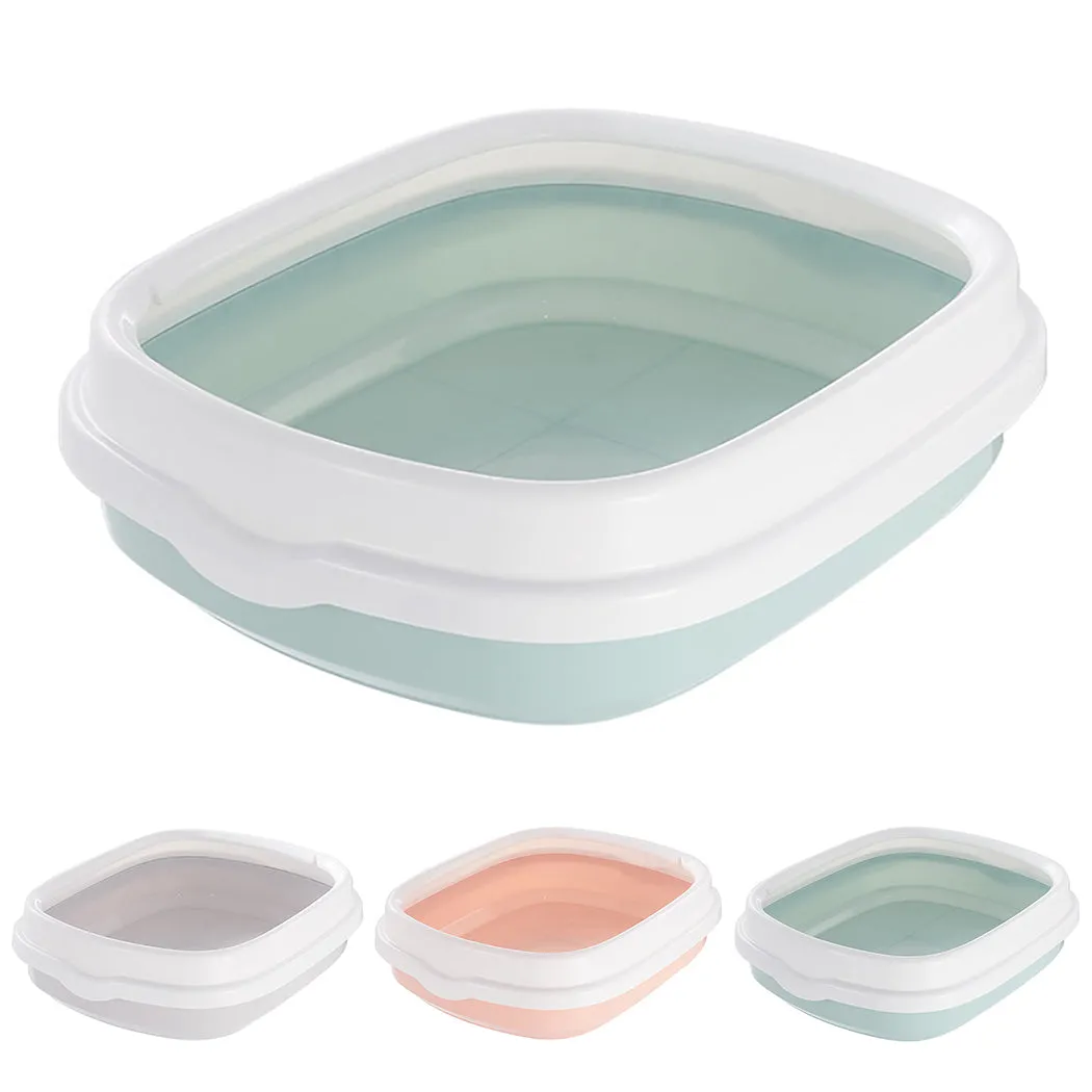 Cat Litter Pan Semi-Closed Detachable Open Cat Toilet Cat Litter Pot With Shovel Pet Cleaning Supplies Easy To Clean
