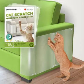 Cat Scratch Furniture Protector,12 Pack Self-Adhesive Single Side Couch Protector from Cat Claws,Furniture Protectors from Cats Scratching,Anti Cat Scratching Couch Protectors