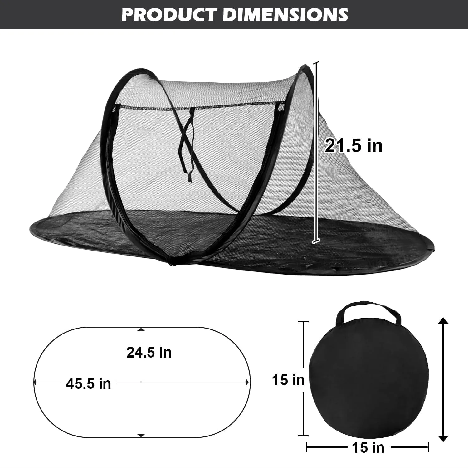 Cat Tent Outdoor, Pet Enclosure Tent Suitable for Cats and Small Animals, Indoor Playpen Portable Exercise Tent with Carry BagBlack