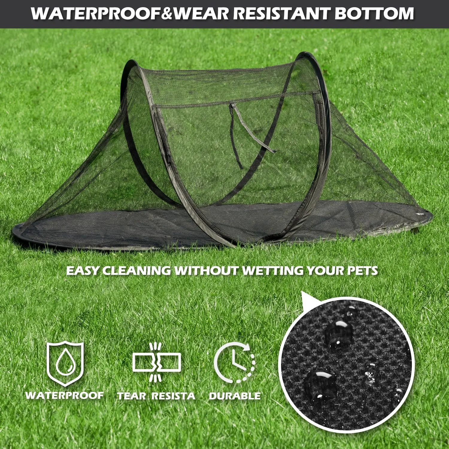 Cat Tent Outdoor, Pet Enclosure Tent Suitable for Cats and Small Animals, Indoor Playpen Portable Exercise Tent with Carry BagBlack