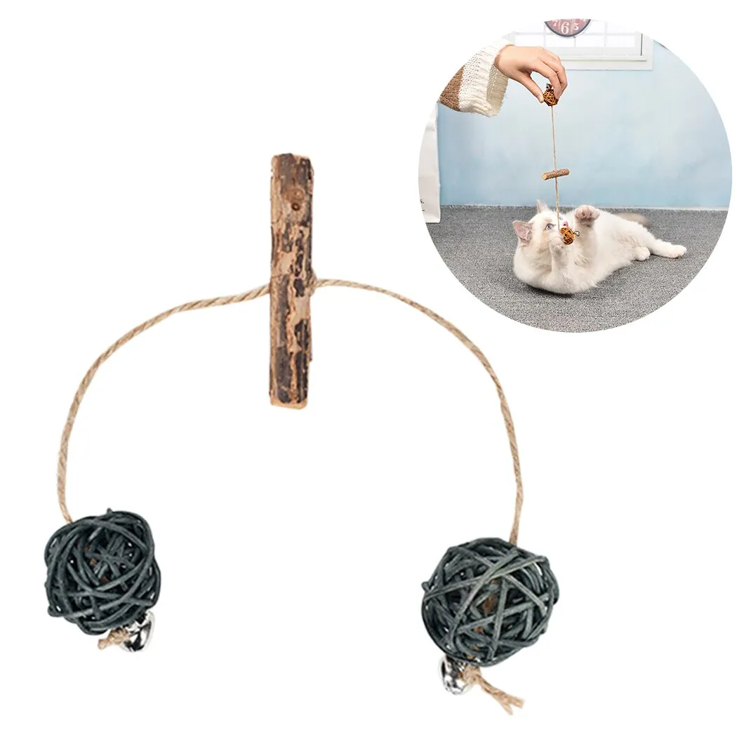 Cat Toys Silvervine Rattan Ball Cat Teaser Toy Cat Interactive Toy Cat Chew Toys Pet Supplies