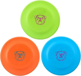 Competition Dog Flyer - 3 Pcs Soft, Indestructible Rubber Dog Toys - Floats On Water, Gentle On Teeth and Gums