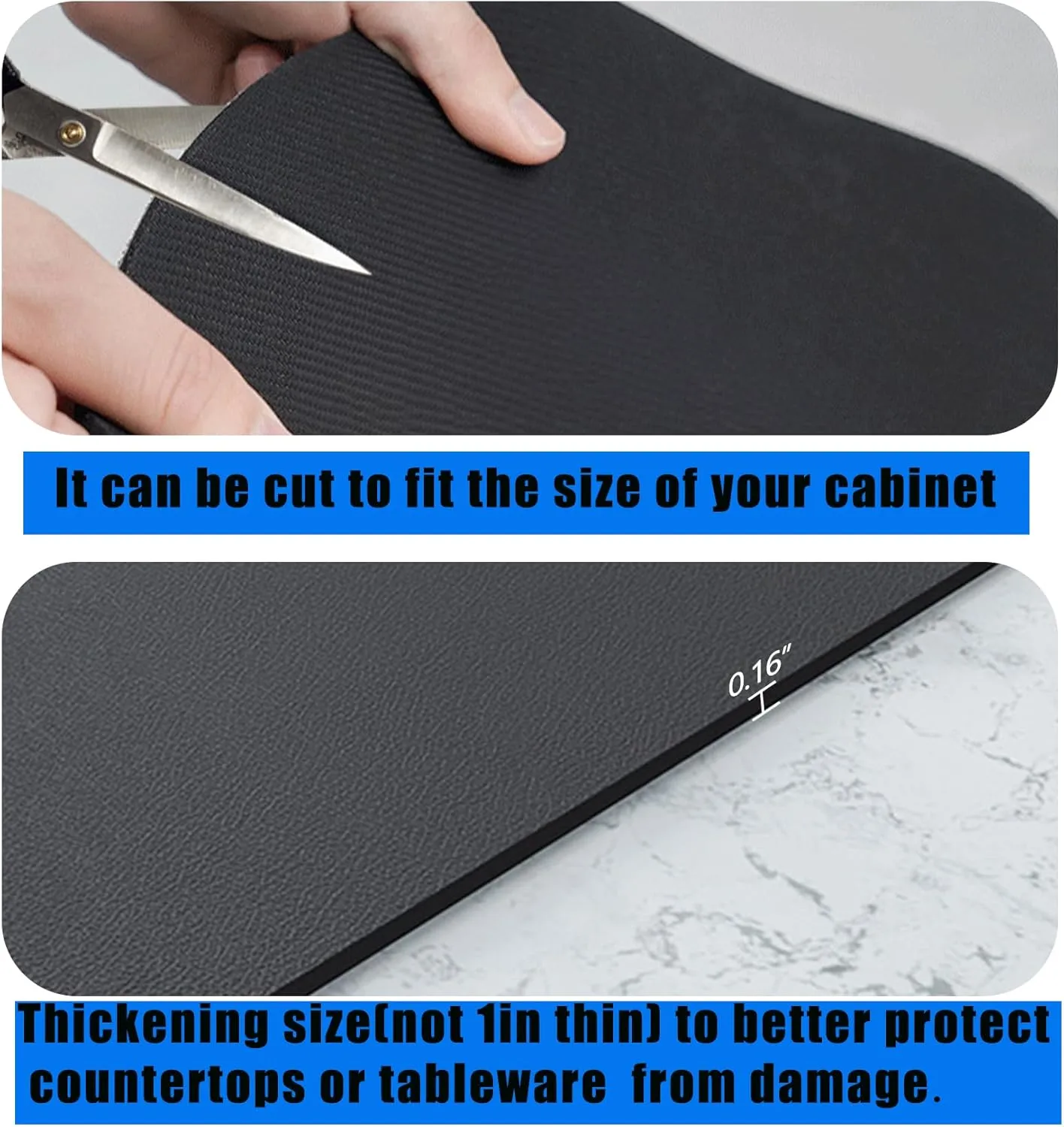 Dish Drying Mat for Kitchen Counter,Dish Drying Pad with Non-slip Rubber Backed, Hide Stain Anti Absorbent for Kitchen Counter, Drying Mat for Coffee Machine Dish Rack. (Dark grey big, 16" x 24")