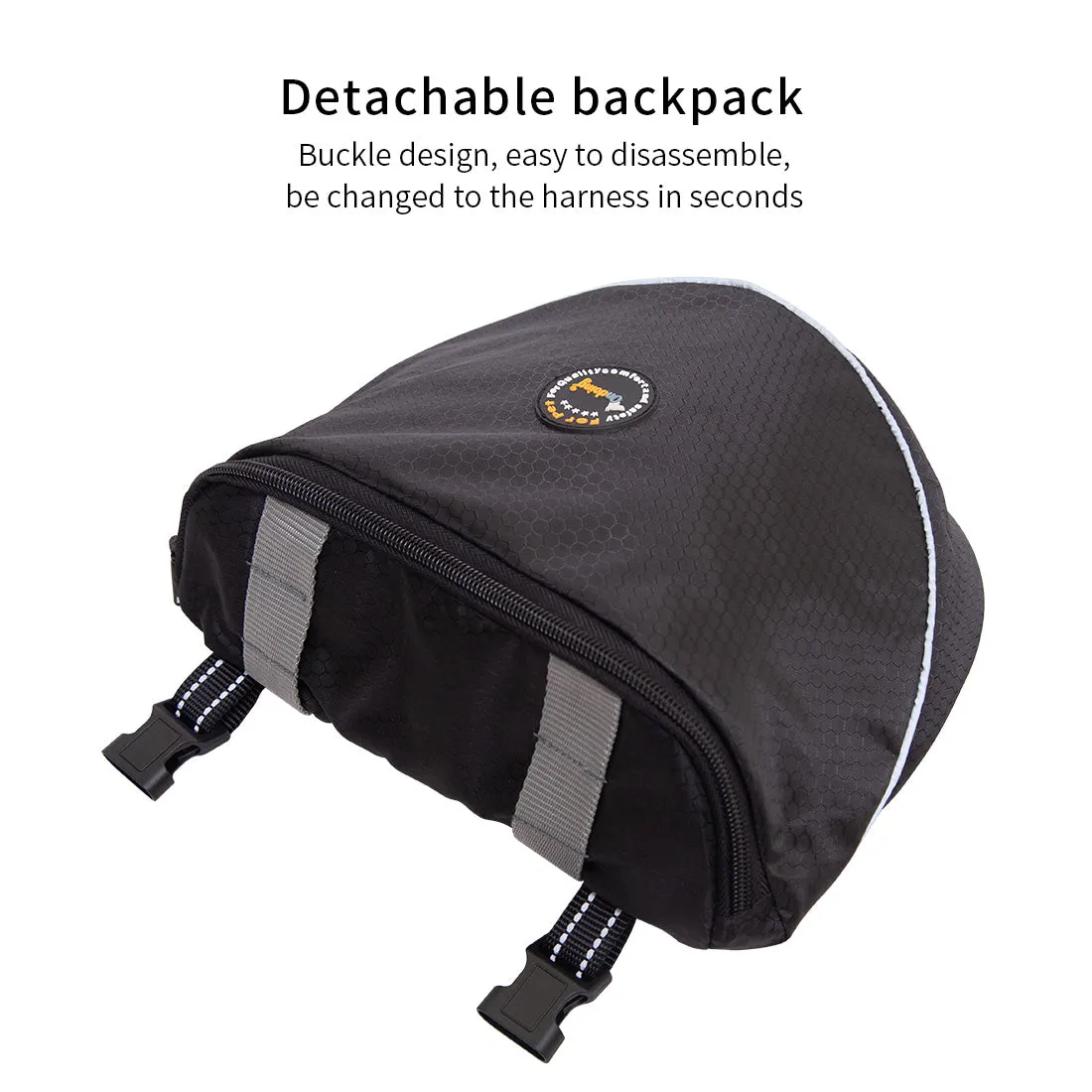 Dog Backpack Harness Saddle Bag Reflective Travel Hiking Pet Adjustable Carrier