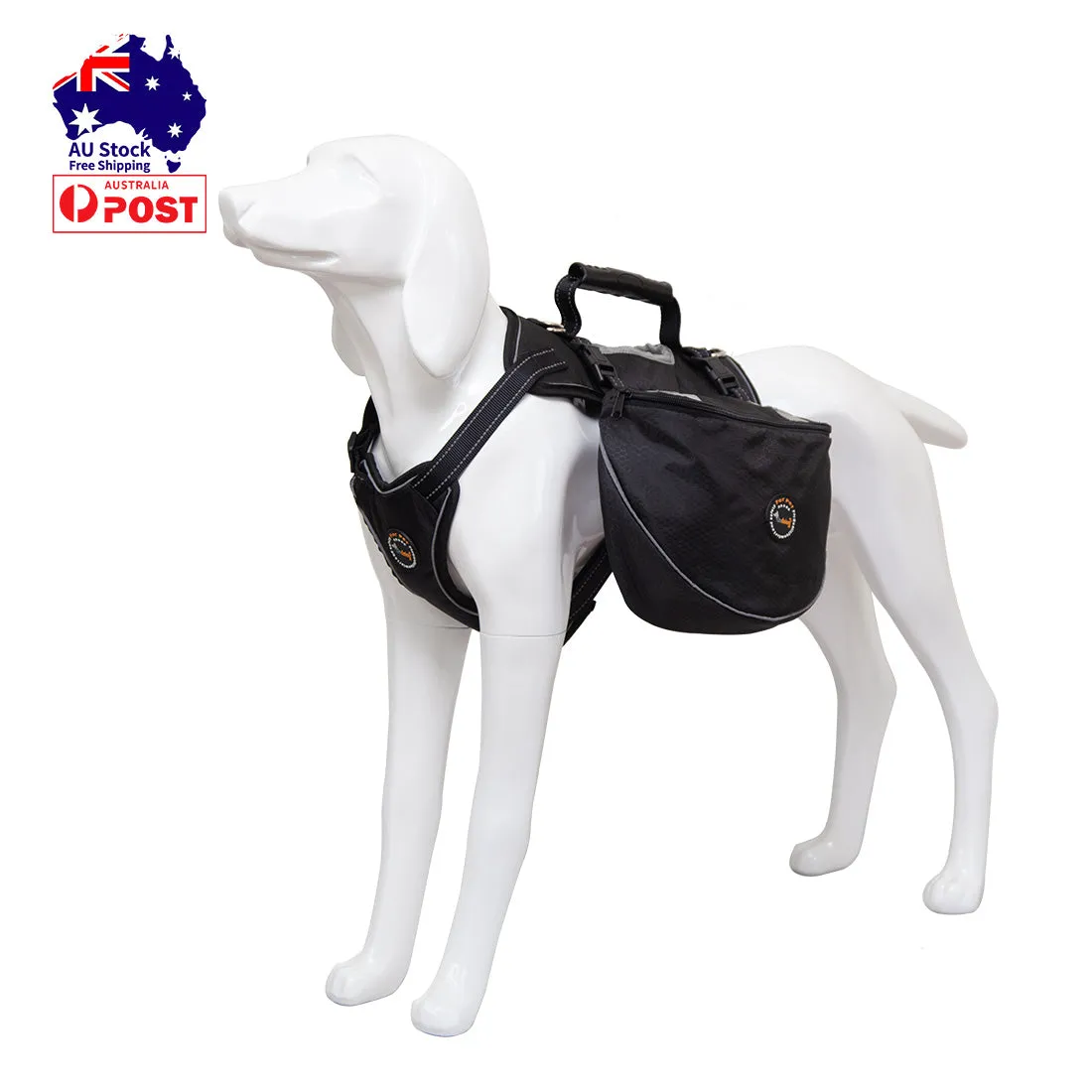 Dog Backpack Harness Saddle Bag Reflective Travel Hiking Pet Adjustable Carrier