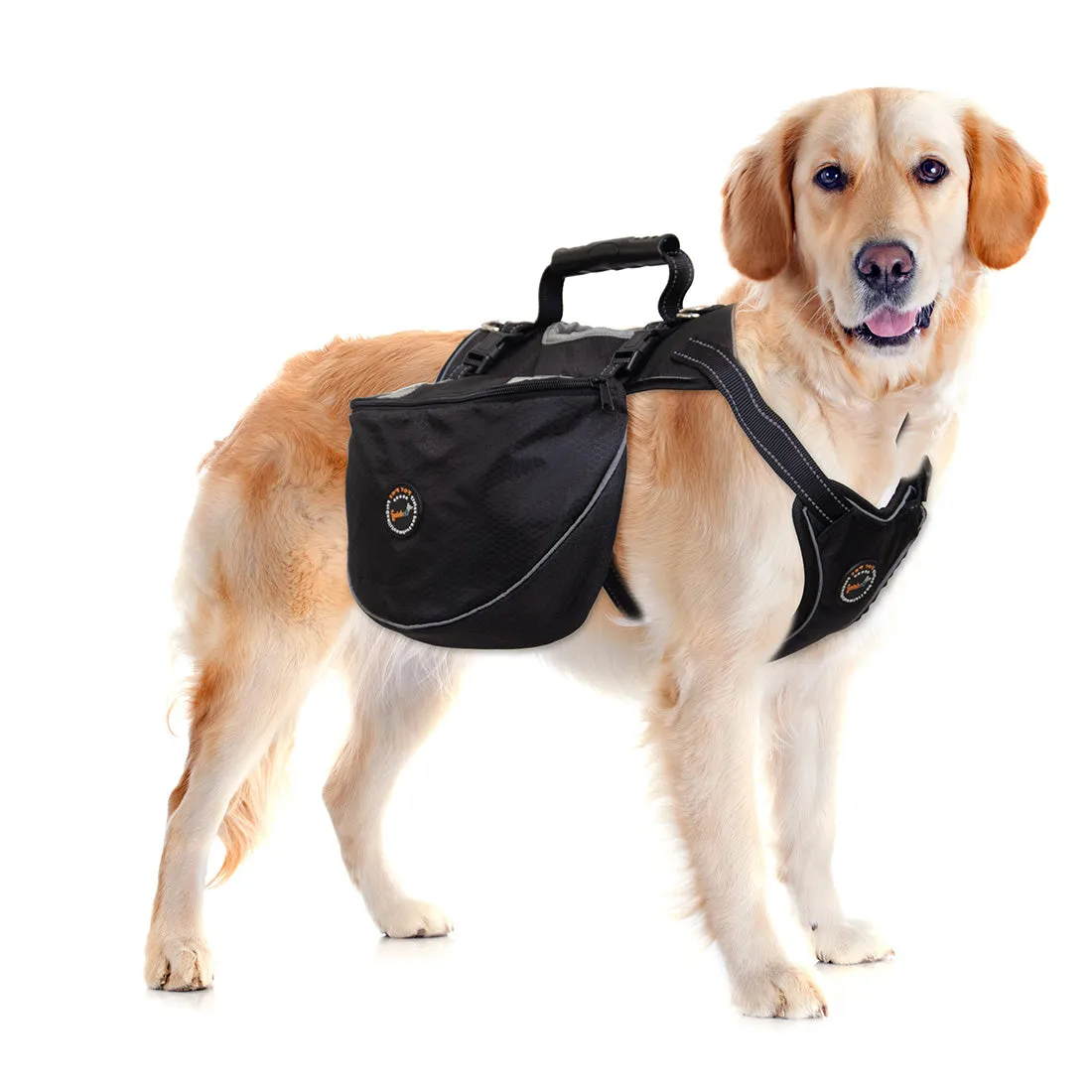 Dog Backpack Harness Saddle Bag Reflective Travel Hiking Pet Adjustable Carrier