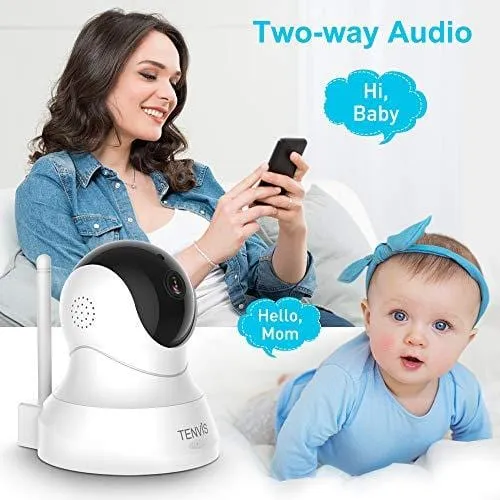 Dog Camera - TENVIS 1080P Indoor Security Camera, Dog Camera with Phone App Speaker, Pet Monitor Camera Baby Camera with Monitor, 2-Way Audio