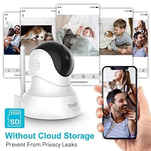 Dog Camera - TENVIS 1080P Indoor Security Camera, Dog Camera with Phone App Speaker, Pet Monitor Camera Baby Camera with Monitor, 2-Way Audio