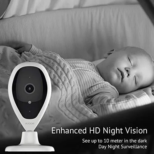 Dog Cameras, HUGOAI WiFi Pet Monitor 1080P Home Security Camera with Phone App with Speaker, Indoor Cameras with Facial Recognition, Motion Detection, Night Vision, 2-Way Audio for Pet Dog Cat